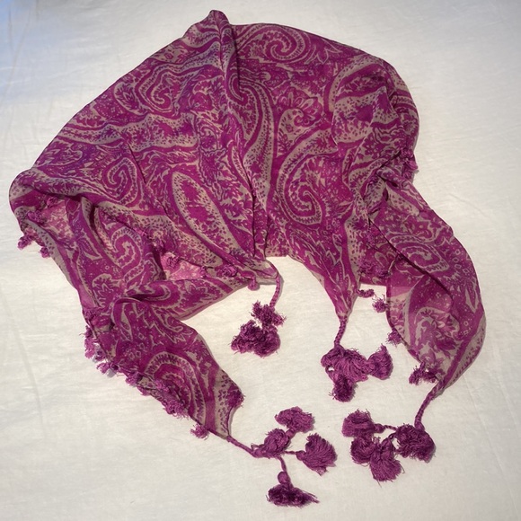 J. crew large pompom square scarf sarong wrap - Picture 4 of 14